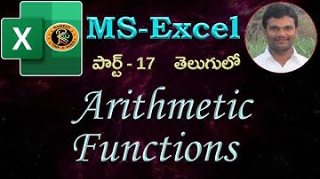 Arithmetic Functions in Telugu || MS EXCEL || By K. Ramesh