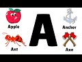 Abc with four Words | A For Apple | ABC Alphabet Song with Sounds for kids |Learn Alphabet A to Z