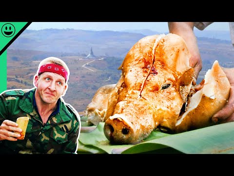 ⁣Myanmar's SECRET Mountain Food! Pot-Bellied Pig in a Treasure Chest!!!