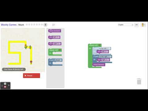 Blockly Games Maze level 8 solution
