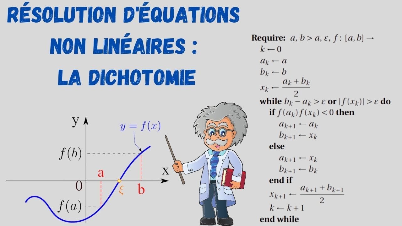 [SUP] Résolutions d'équations non linéaires : la dichotomie - YouTube