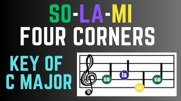 Solfege Four Corners - So, La, Mi (Colored Note Heads)