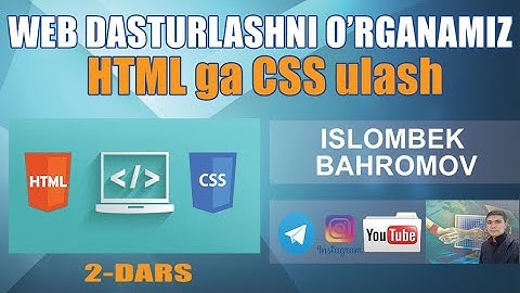 ⚡️ 2-dars. HTML  haqida tushincha. HTML ga CSS ulash