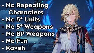 Can You Beat Spiral Abyss Without Using The Same Character Twice? (and only 4-star units)