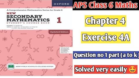 Exercise 4A || Question no 1 part ( a to k ) || Oxford secondary mathematics book 1 updated edition 