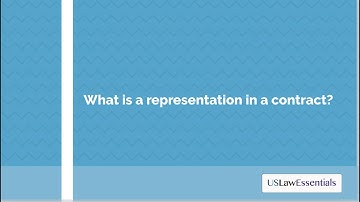 What is a representation in a contract?