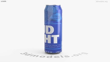 Bud Beer Light Can 500ml 3D model by 3DModels.org