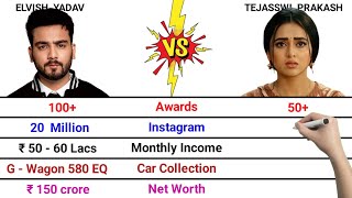 Elvish Yadav vs Tejasswi Prakash Comparison | Laughter Chefs S3 | Monthly Income | Net Worth