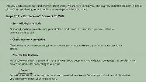 Guide To Fix Kindle Wifi Connection Failure Error