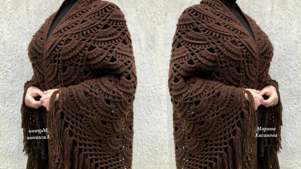 شال كروشيه مثلث راقي ومميز/crochet shawl