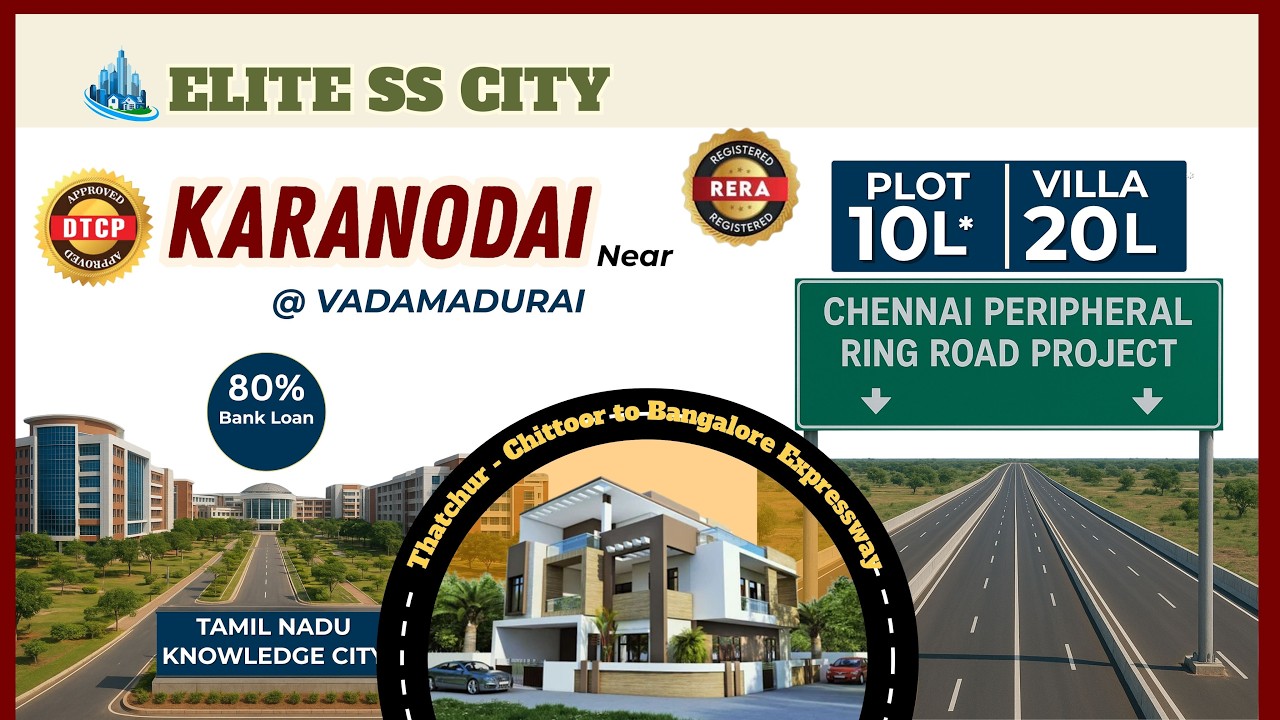Just 10 Lakhs Plot Villa 20 Lakhs Near Tamil nadu Knowledge City | Plots near karanodai Redhills
