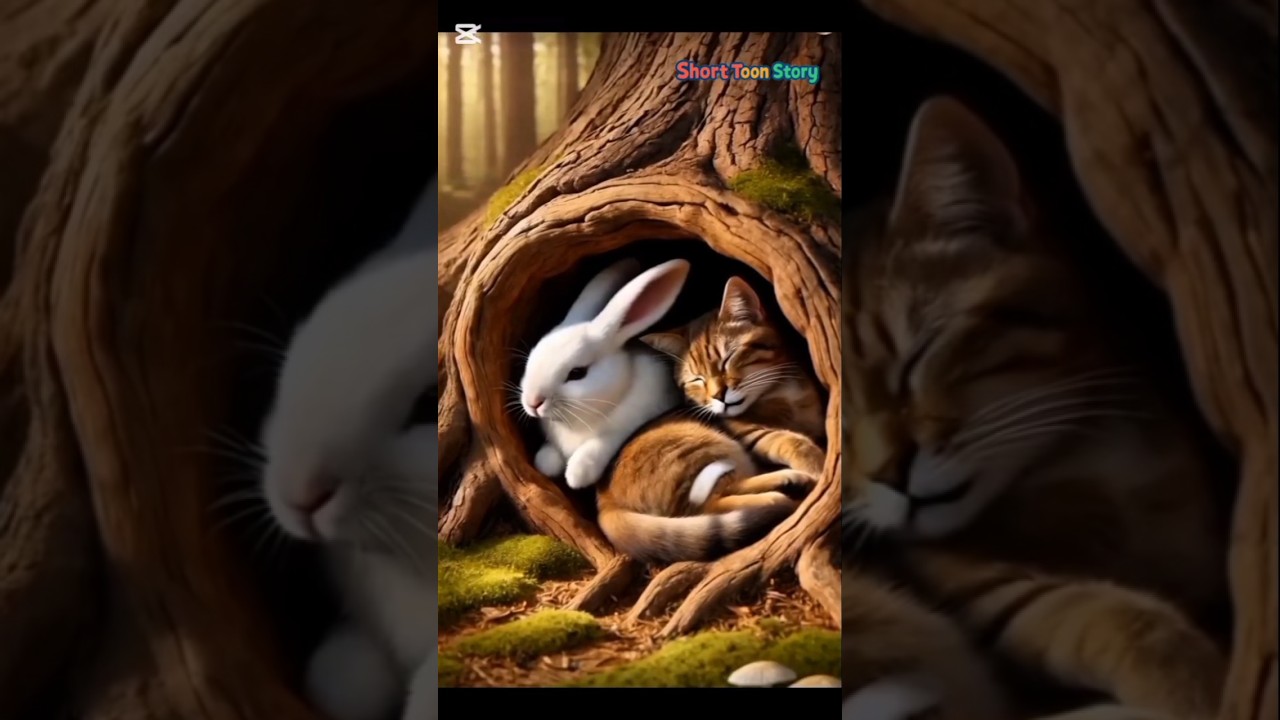 The story of the friendship of the cat and the rabbit | Cartoon for children | Short Toon Story |