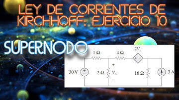 Circuitos eléctricos 1: Ley de corrientes de Kirchhoff y SUPERNODO (Análisis de nodos)