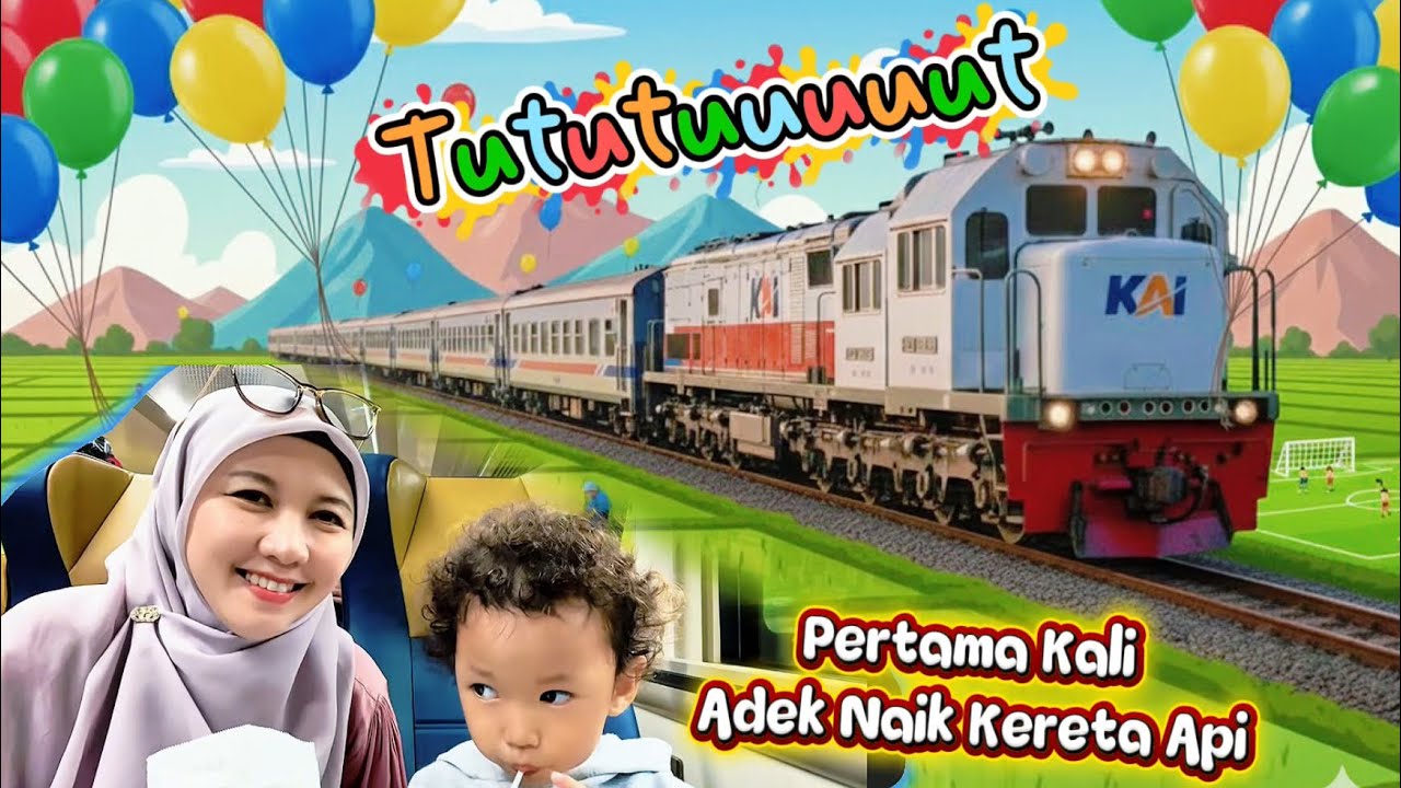 Тутуууут! Мой младший брат и мама поехали на поезде в Бандунг. Для моего младшего брата это была ...