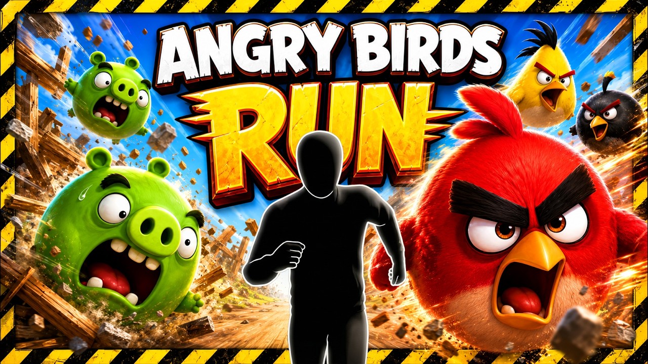 4K Immersive Interactive Warm Up | ANGRY BIRDS RUN | Full Body #12