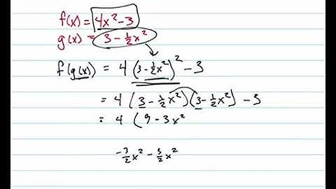 Find f(g(x)) given f(x)=4x^2-3 and g(x)=3-1/2x^2