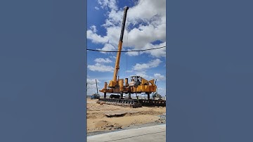 Technical spun pile machine move on road concrete