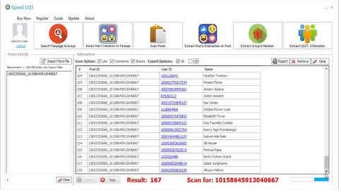 6. Extract all Facebook interaction (like, share, comment) from Facebook post id to get uid