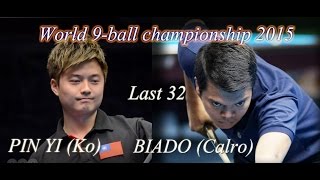 -Karlo BIADO vs. Ko PIN YI-  World 9-ball championship 2015 Last 32