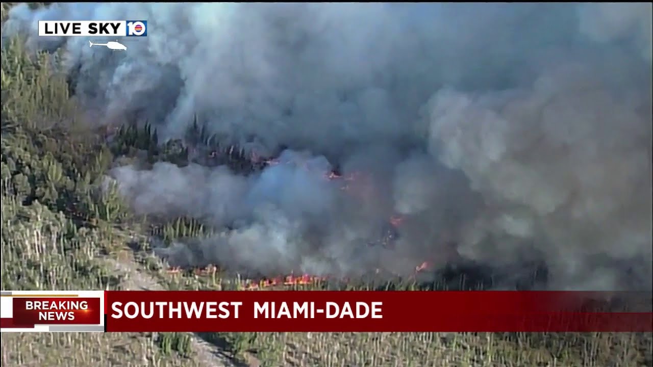 Brush fire alert in southwest Miami-Dade - YouTube