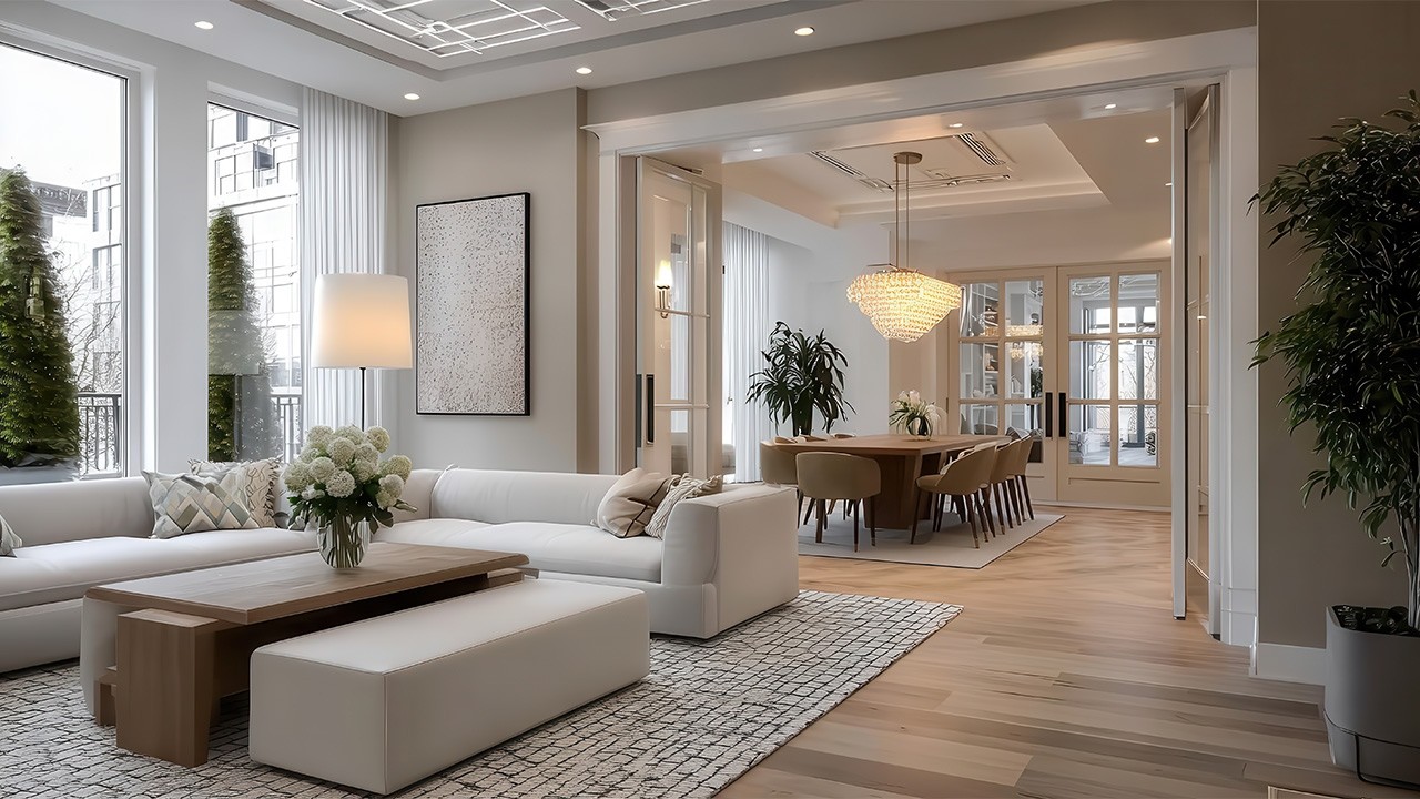 Smart Interior Design Ideas for a Cohesive Living Room, Kitchen and Dining Area