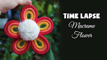 TIME LAPSE 🌺 DIY Macrame Flower Tutorial Using 3 Ply Cord 5mm 🌺 How to Macrame by LIT decor