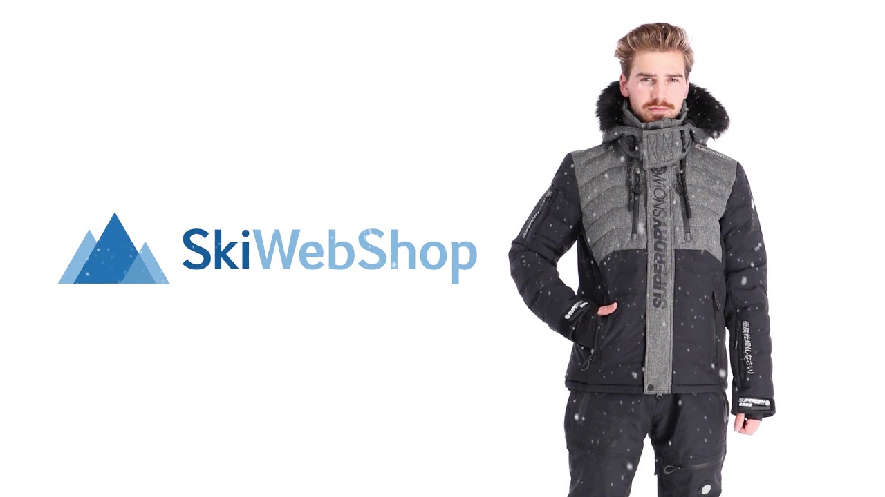 Superdry, SD Pro Racer Rescue, ski jacket, men, onyx mix black - YouTube