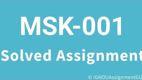 IGNOU,  MSK 1, Solved Assignment 2023-24