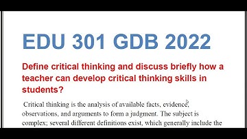 EDU301 GDB 2022