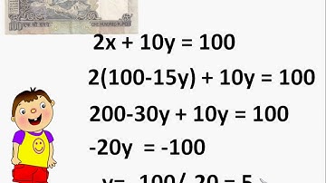 Maths - Substitution method - Pair of linear equations in two variables - Part 2  - English