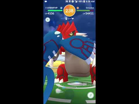 【ポケモンGO】グラードン 3人討伐