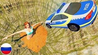 МАШИНА ПАДАЕТ В ЗЫБУЧИЕ ПЕСКИ BeamNG Drive