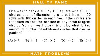Hall of Fame | 1998 Pascal Math Contest (Grade 9) | Question 25 | Video 7 | CanadaMath