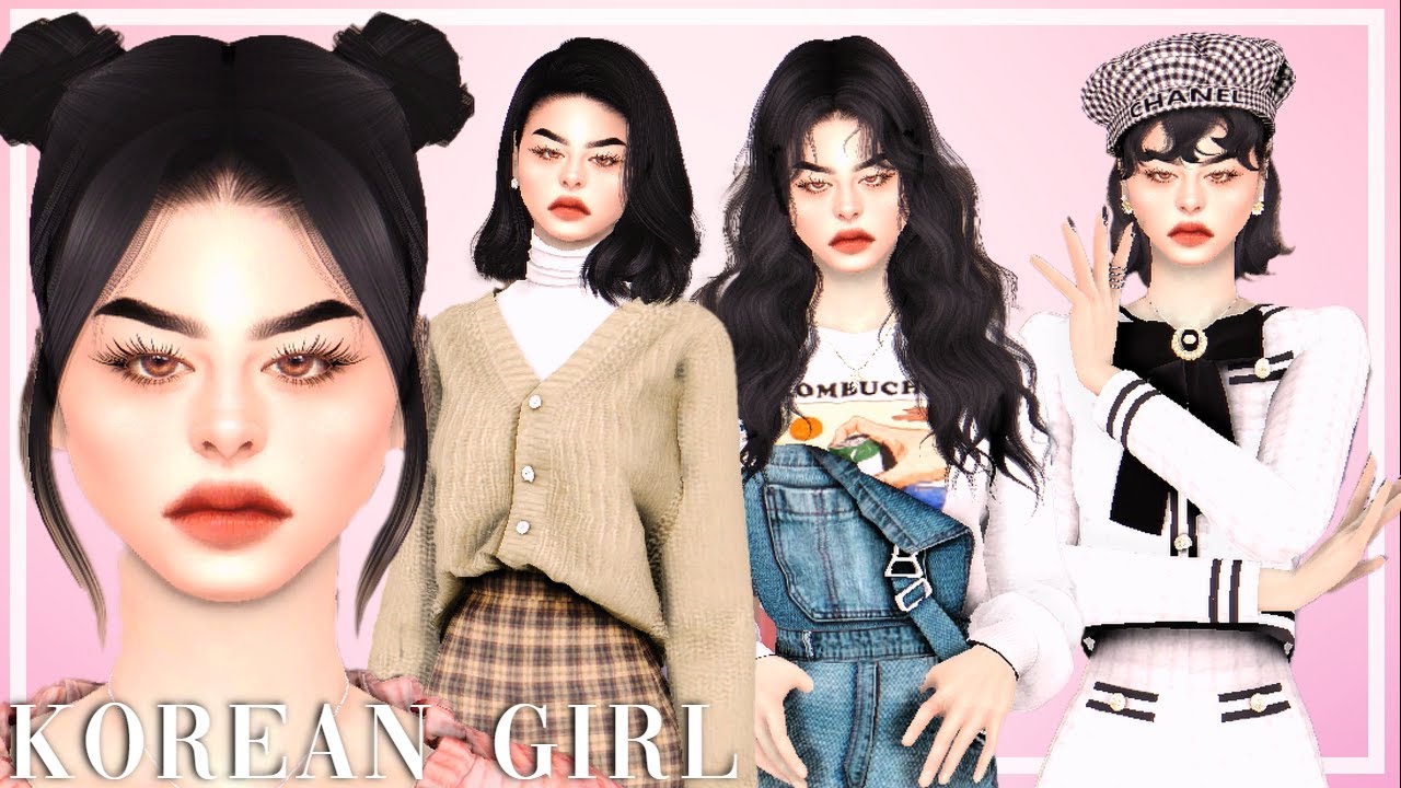 KOREAN GIRL CC FOLDER || Sims 4 CAS || CC FOLDER+SIM DOWNLOAD - YouTube