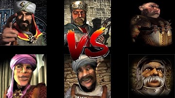 SALADIN LIONHEART PIG VS EMIR SULTAN MARSHALL | Stronghold Crusader Ai Battle | aggressive Ai
