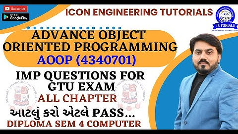 ADVANCED  OBJECT ORIENTED PROGRAMMING IMP FOR GTU EXAM || AOOP IMP FOR DIPLOMA COMPUTER SEM 4 #gtu