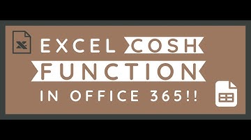 How to Use COSH Excel Function in Office 365? Geek Excel
