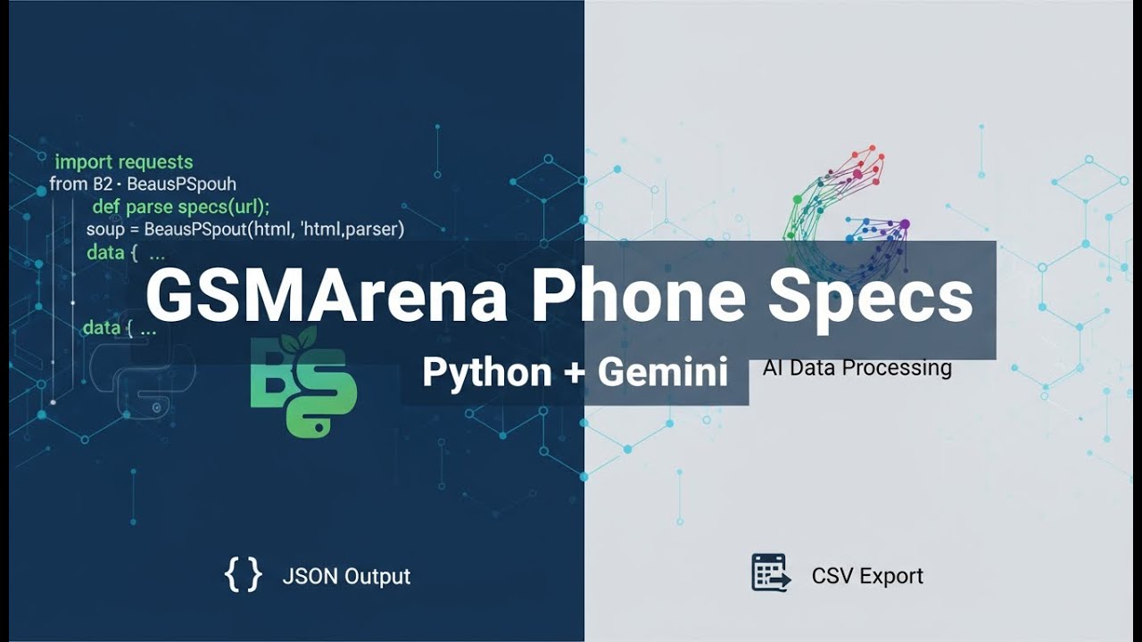 Scrape GSMArena Phone Specs with Python + Gemini: BeautifulSoup, JSON Output, CSV Export Full Guide
