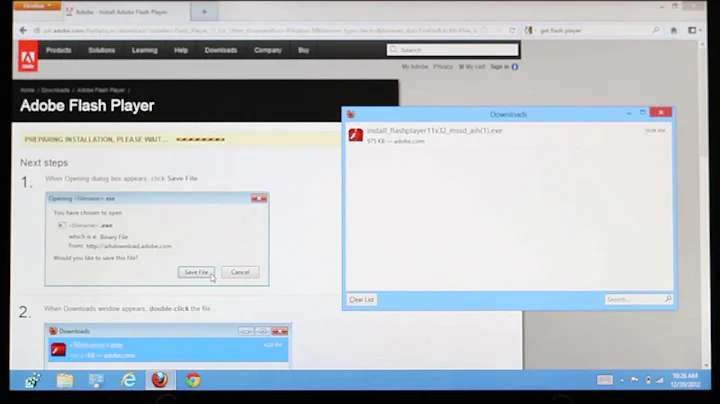 Installing Flash Player on Windows 8