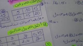 الدرس 25 **جداول التناسبية** رياضيات  2 متوسط
