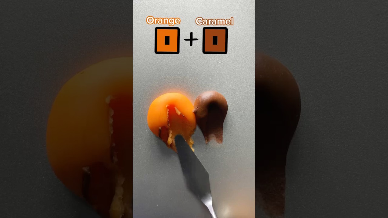Orange + Caramel color mix 🎨 #colors #satisfying #shorts