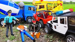 Trucks for Kids Construction Playing 덤프트럭 경찰차 장난감 놀이
