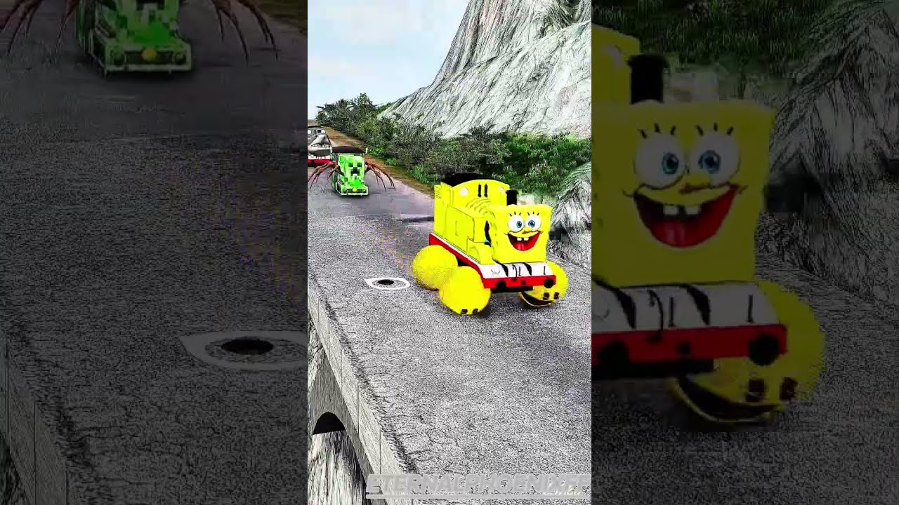 Ridiculous Car Against Triple Skibidi Toilet Head Bollard And Giant Spinning Hammer Viralshort
