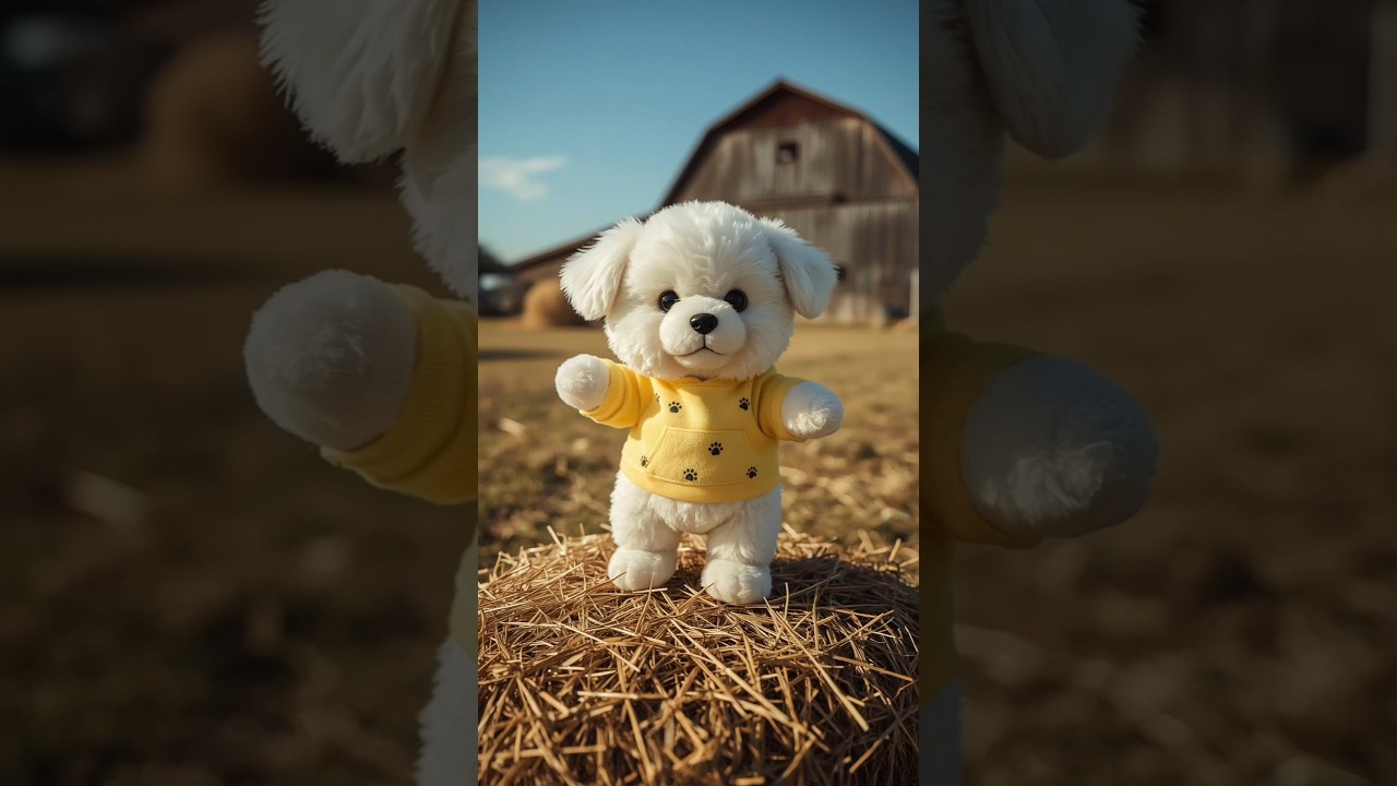 🐶 Funny Puppy Dancing on a Hay Bale – Cutest Farm Show Ever!