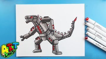 How to Draw MINECRAFT MECHAGODZILLA