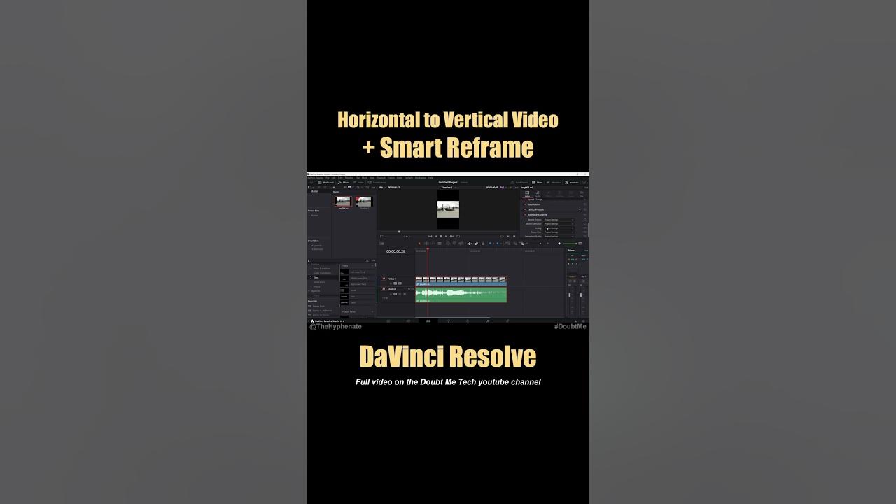 Change Horizontal Videos to Vertical + Smart Reframe for Subject
