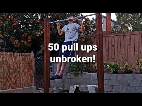 Just 50 pull ups unbroken!