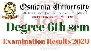 Osmania University Degree 6th semester Examination Results 2020