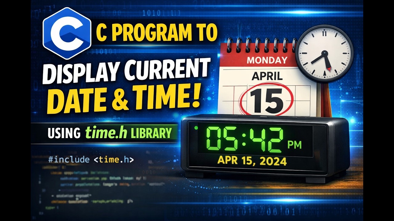 C Program to display Current Date and Time using time.h header file ...