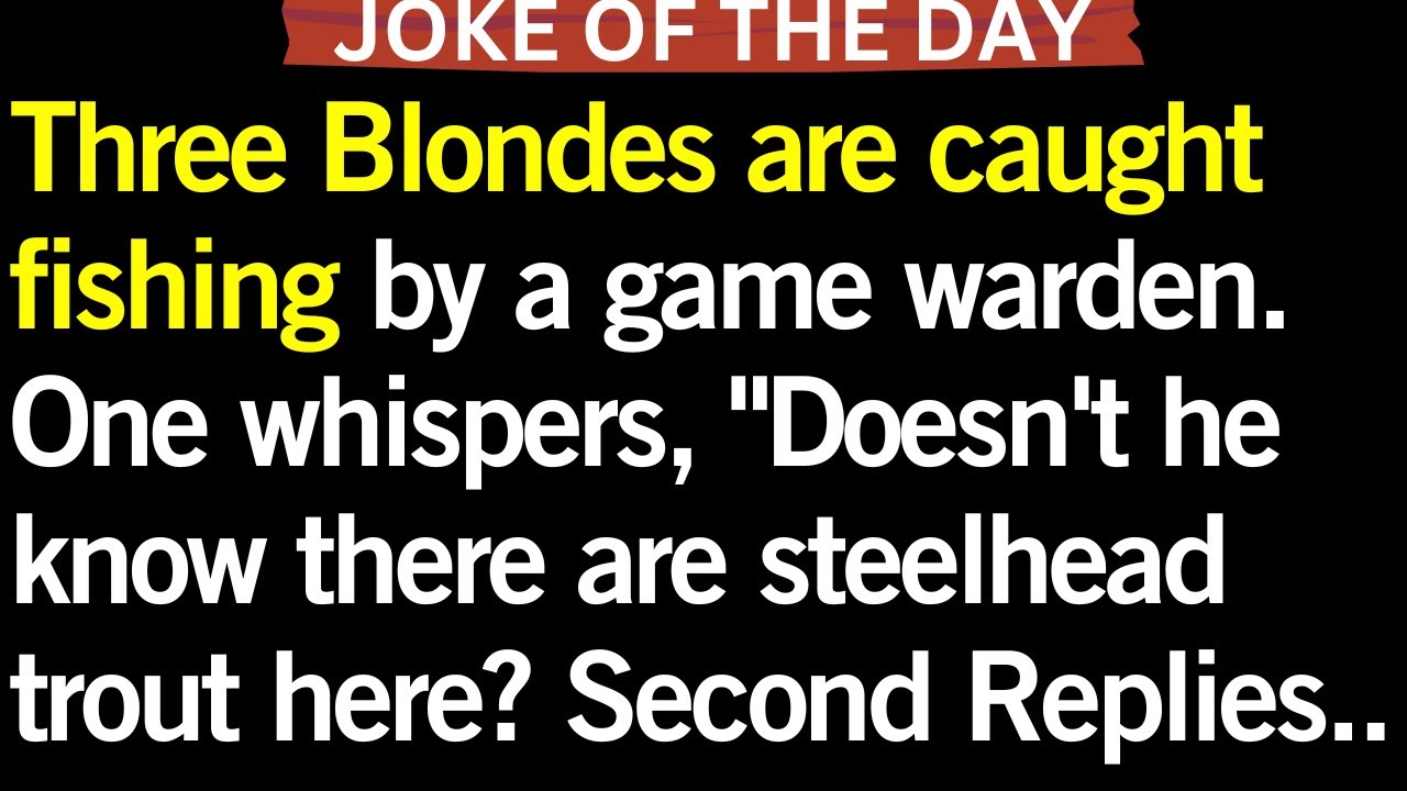 Joke Of The Day! | Three Blondes are caught fishing by a game warden ...